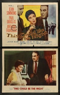 4k702 THIS COULD BE THE NIGHT 8 LCs '57 sexy Jean Simmons, Paul Douglas & Anthony Franciosa!