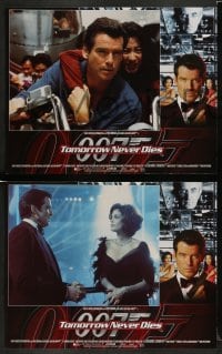 4k717 TOMORROW NEVER DIES 8 LCs '97 Pierce Brosnan as James Bond 007, Teri Hatcher, Yeoh!