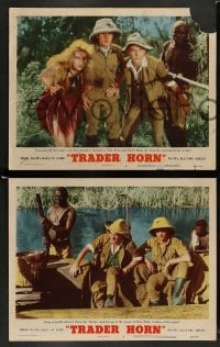 4k901 TRADER HORN 3 LCs R53 W.S. Van Dyke, Edwina Booth as white goddess of African pagan tribes!