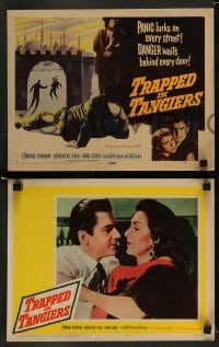 4k723 TRAPPED IN TANGIERS 8 LCs '60 Edmund Purdom, Genevieve Page, drug smuggling crime thriller!