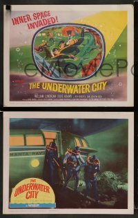 4k730 UNDERWATER CITY 8 LCs '62 William Lundigan, wacky images from scuba diving sci-fi!