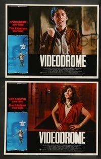 4k741 VIDEODROME 8 LCs '83 director David Cronenberg, James Woods, Debbie Harry, sci-fi thriller!