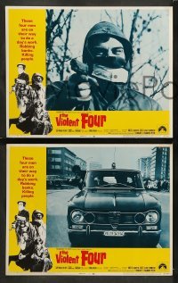 4k743 VIOLENT FOUR 8 LCs '68 Gian Maria Volonte, Italian bank robbery, all in a day's work!