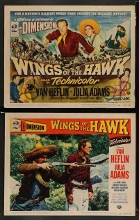 4k766 WINGS OF THE HAWK 8 3D LCs '53 Van Heflin, Julia Adams, directed by Budd Boetticher!