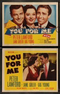 4k784 YOU FOR ME 8 LCs '52 should pretty Jane Greer marry Peter Lawford or Gig Young, money or love