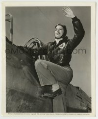 4m093 ANNE GWYNNE 8.25x10 still '44 c/u as pilot climbing into her plane in Ladies Courageous!