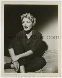 4m110 BAIT 8x10.25 still '54 great seated portrait of sexy blonde bad girl Cleo Moore!