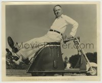4m130 BIG BROADCAST OF 1938 candid 8x10 still '38 wacky W.C. Fields masters riding a motor scooter!