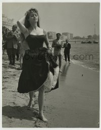 4m152 BRIGITTE BARDOT deluxe 8x10.5 still '56 the sexy French star walking on the beach at Cannes!