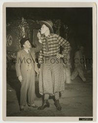 4m184 CHARLIE CHAN AT THE CIRCUS candid 8x10 still '36 Oland lights cigarette for giant John Aasen!