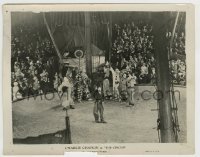 4m196 CIRCUS 8x10.25 still '28 Tramp Charlie Chaplin in circus ring in front of clowns & crowd!