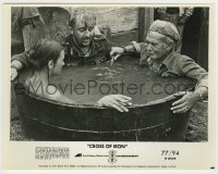 4m233 CROSS OF IRON candid 8x10.25 still '77 Sam Peckinpah demonstrates bath tub scene for Glowna!