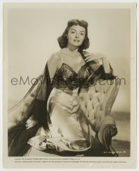 4m266 DONNA REED 8.25x10 still '56 full-length portrait kneeling on chair in sexy nightgown!