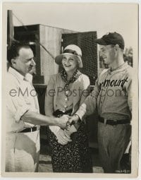 4m317 FAST COMPANY candid 8x10 key book still '29 Evelyn Brent by baseball player greeting man!