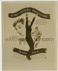 4m350 FUNNY FACE 8x10.25 still '57 Audrey Hepburn & Fred Astaire, cool newspaper ad image!