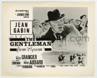 4m361 GENTLEMAN FROM EPSOM 8.25x10 still '64 great artwork of Jean Gabin used on the title card!