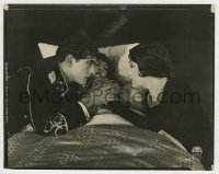 4m446 HER LOVE STORY 8x10 still '24 Gloria Swanson & Ian Keith holding hands over child in bed, lost