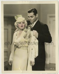 4m022 HOLD YOUR MAN color 8x10.25 still '33 Clark Gable helps sexy Jean Harlow with her coat!