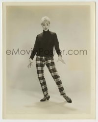 4m521 JANIS PAIGE 8x10 still '50s full-length standing portrait in plaid pants & turtleneck!