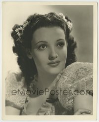 4m590 LINDA DARNELL deluxe 8x10 still '40s super close portrait of the beautiful star in lace gown!