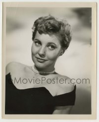 4m600 LOLA ALBRIGHT 8x10 still '50s unretouched head & shoulders portrait with pearl necklace!