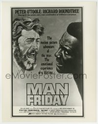 4m640 MAN FRIDAY 8x10.25 still '75 art of Peter O'Toole & Richard Roundtree used on the one-sheet!