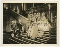 4m656 MARIE ANTOINETTE 8x10.25 still '38 Norma Shearer in elaborate gown with others on stairs!