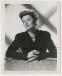 4m707 MYRNA LOY 8.25x10 still '30s close up standing behind chair wearing lots of jewelry!