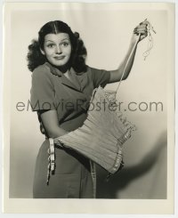 4m793 RITA HAYWORTH 8.25x10 still '30s great c/u with corset before changing her hair by Schafer!