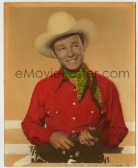 4m007 ROY ROGERS color deluxe 8x10 still '40s great smiling c/u of the legendary singing cowboy!