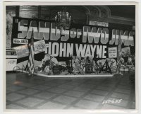4m827 SANDS OF IWO JIMA candid 8x10 key book still '50 theater lobby with great homemade display!