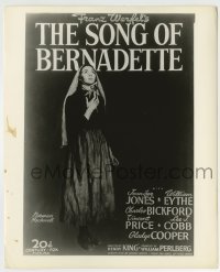 4m855 SONG OF BERNADETTE 8.25x10 still '43 Norman Rockwell art of Jennifer Jones on the one-sheet!