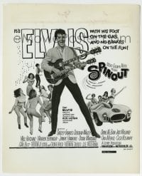 4m865 SPINOUT 8.25x10 still '66 great image of Elvis Presley used on the six-sheet!