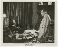 4m888 SUNSET BOULEVARD 8.25x10 still '50 Gloria Swanson at her desk puzzled by William Holden!