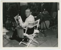 4m912 THANK YOU MR. MOTO candid 8x10 still '37 Peter Lorre in full makeup reading script on the set!