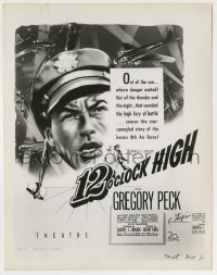 4m931 TWELVE O'CLOCK HIGH 8x10.25 still '50 great image of Gregory Peck used on a newspaper ad!