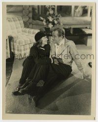 4m935 TWO-FACED WOMAN 8x10.25 still '41 happy Greta Garbo & Melvyn Douglas sitting on the floor!
