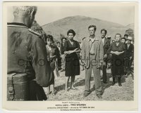 4m934 TWO WOMEN 8x10 still '61 Sophia Loren, Belmondo & others held at gunpoint, Vittorio De Sica!