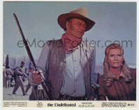 4m051 UNDEFEATED color 8x10 still '69 close up of cowboy John Wayne with rifle and Marian McCargo!