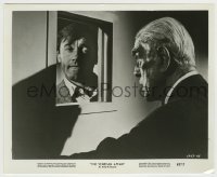 4m946 VENETIAN AFFAIR 8.25x10 still '67 spy Robert Vaughn stares at Boris Karloff through window!