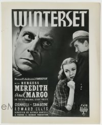 4m985 WINTERSET 8.25x10 still '36 art of Burgess Meredith & Margo, from Maxwell Anderson's play!