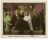 4m053 WOMAN OF THE YEAR color-glos 8x10 still '42 Katharine Hepburn & Spencer Tracy getting married!