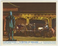 4m018 FISTFUL OF DOLLARS color English FOH LC R71 Clint Eastwood & men shooting at suit of armor!