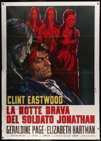 4p051 BEGUILED Italian 2p '71 different art of bloody Clint Eastwood & Geraldine Page, Don Siegel