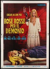 4p062 DEMONS OF THE MIND Italian 2p '73 Hammer horror, different sexy horror art by Mario Piovano!