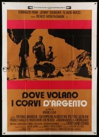 4p064 DOVE VOLANO I CORVI D'ARGENTO Italian 2p '77 Where the Silver Crows Fly, cool crime image!