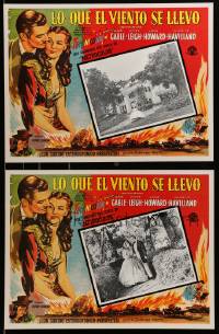 4p012 GONE WITH THE WIND 7 Mexican LCs R90s Clark Gable, Vivien Leigh, Leslie Howard, De Havilland