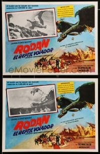 4p017 RODAN 5 Mexican LCs R90s Ishiro Honda classic, The Flying Monster shown in every scene!