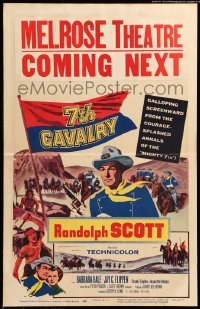 4p255 7th CAVALRY WC '56 Randolph Scott at Little Big Horn, directed by Joseph H. Lewis!