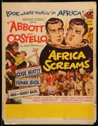 4p260 AFRICA SCREAMS WC '49 art of natives cooking Bud Abbott & Lou Costello in cauldron!